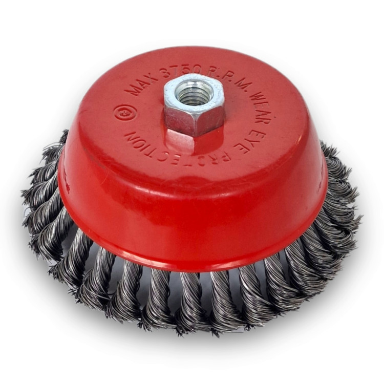 Щетка по металлу для болгарки 150 мм, черная (№6)/30 шт