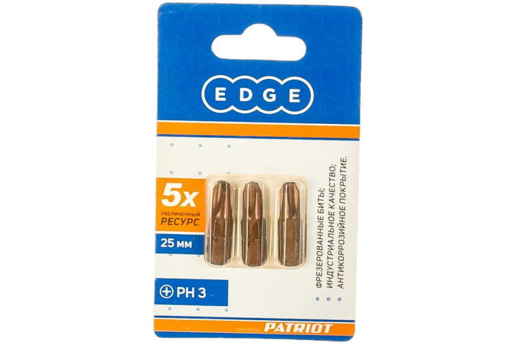 Бита EDGE by PATRIOT PH3 длина 25 мм, 3шт в блисте