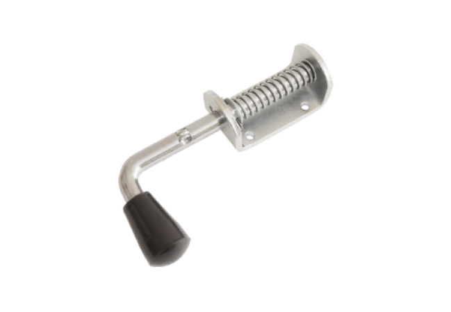 Засов "Домарт" пружинный (75) 160мм мод.2 d-13 (цинк) (10) (сжатие на закрытие)