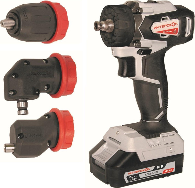 Аккумуляторная дрель-шуруповерт Интерскол ДА-13/18ВК 45 Li-ion комби Апи бесщеточная