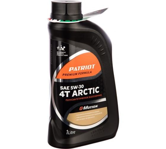 Масло для 4-х такт. двиг. SAE5W-30, полусинтетическое PATRIOT G-Motion 4Т ARCTIC 1л
