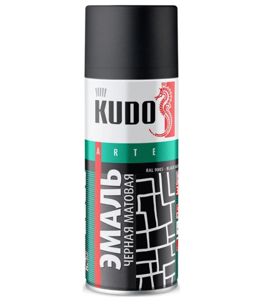 Краска-спрей черная матовая 520 мл. Кudo/12