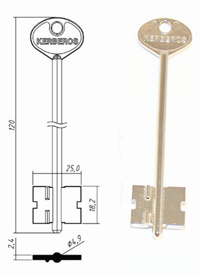 Заготовка ключа KER2D_КЕР-1 Конаково