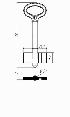 Заготовка ключа ZT-1D Конаково