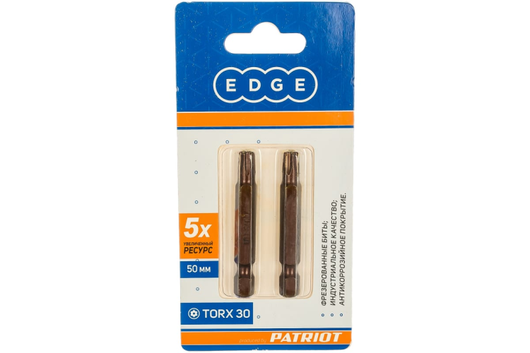 Бита EDGE by PATRIOT T30 длина 50мм, 2 шт в блисте