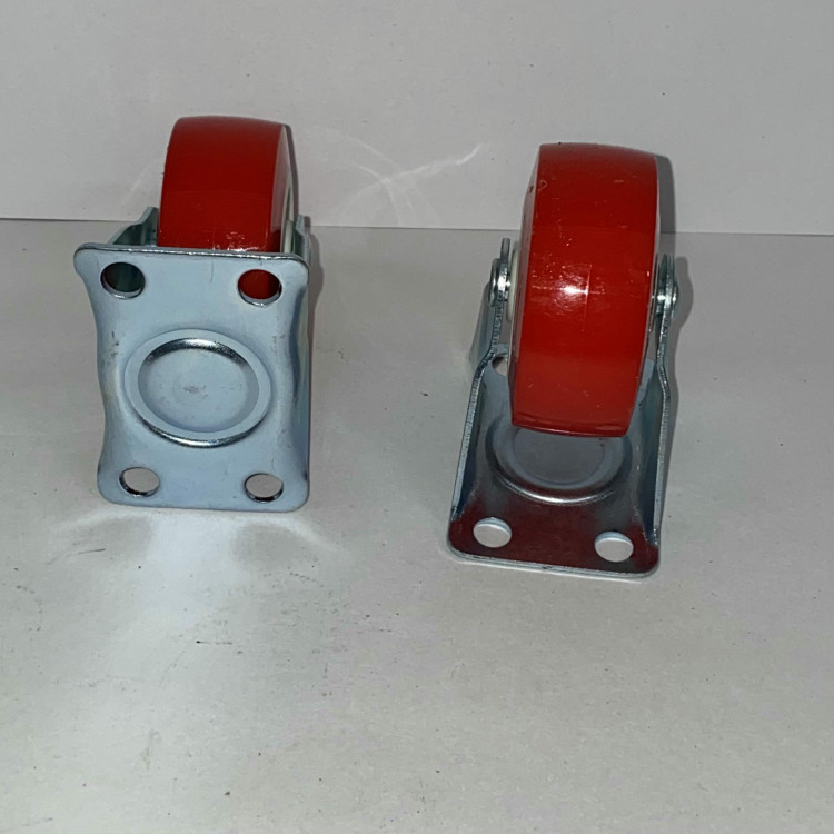 Колесо мебельное 63мм неповоротное красное