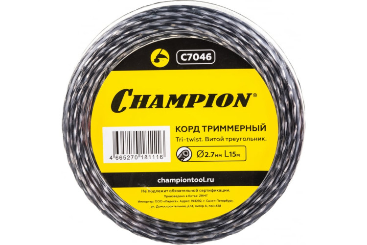 Корд трим.CHAMPION Tri-twist 2.7мм* 15м (витой треугольник)