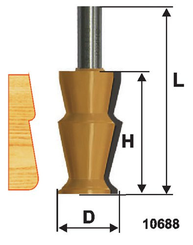 Фреза кром фигурная ф32х57мм хв 12мм