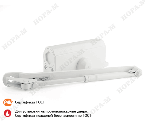 Доводчик "NORA-M" №4S (80-150кг) (белый) морозостойкий