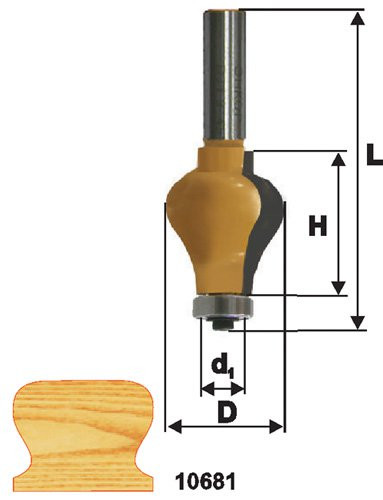 Фреза кром фигурная ф32х38мм хв 12мм (46416)