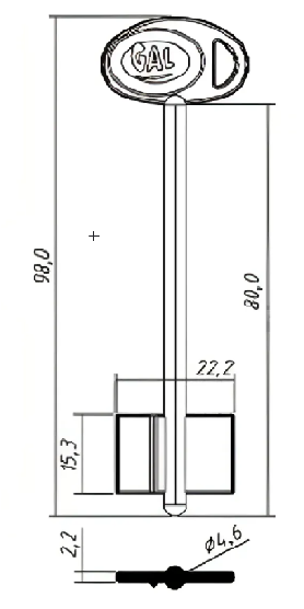 Заготовка для ключа GLN2D Конаково
