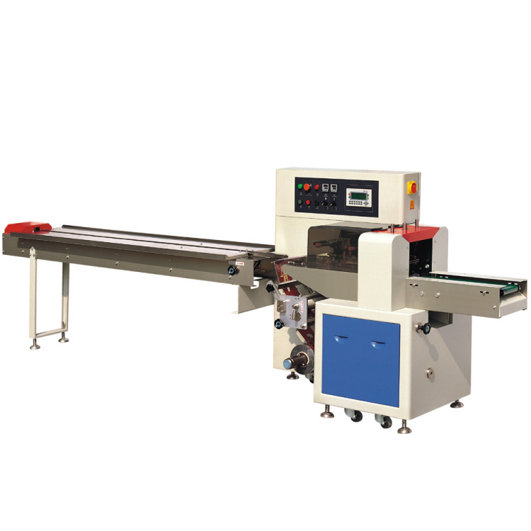 Горизонтальная упаковочная машина DXDZ-450XD NEW (H-70mm, bag L 130-450mm, S 400mm, рег.форм, транспортёр на выходе, вставки в трансп)