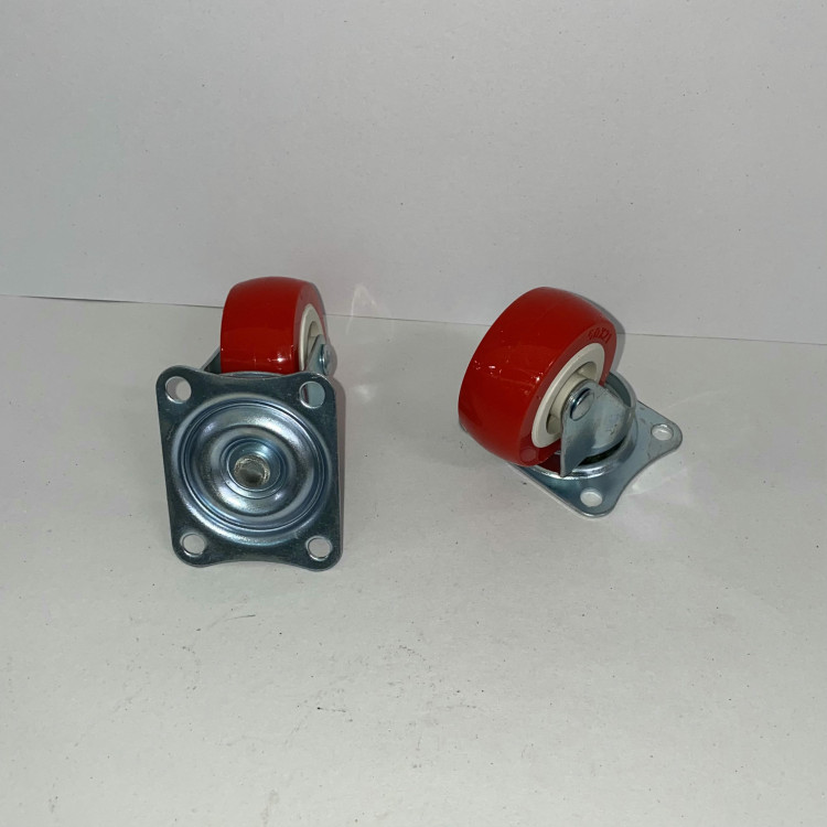 Колесо мебельное 50мм поворотное красное