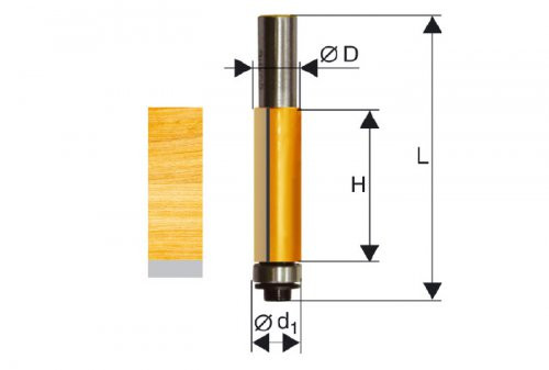 Фреза кромочная прямая ф22,2х26мм хв. 12мм (10526)