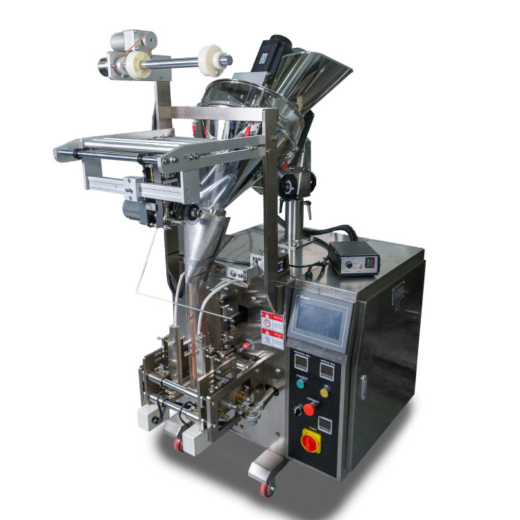 Машина для упаковки трудно-сыпучих продуктов и порошков DXDF-100AX (15-100 мл,4-х шовн., шир.пленки 240 мм, насечка, датер HP-241G, зубчатый нож, шов