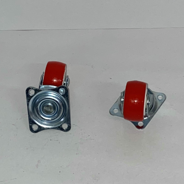 Колесо мебельное 38мм поворотное красное