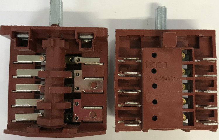 Переключатель режимов мощности конфорки TIBON-450 ПМ-7 (конт. 5+5 снаружи) 721 HOZ