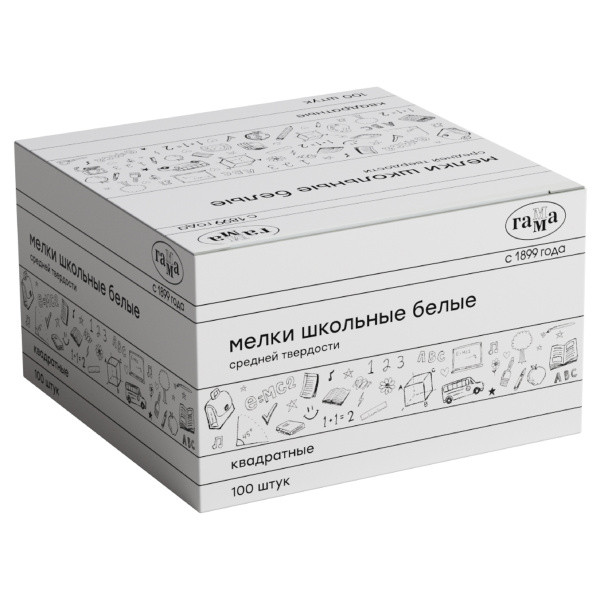 Мел белый ГАММА 1 шт., мягкий, круглый