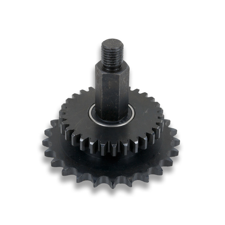 Двойная звездочка привода узла горизонтальной запайки в сборе со стойкой для DXDK-40