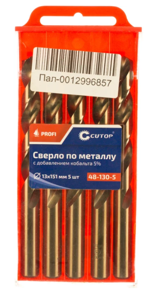 Сверла по металлу 13х151 мм,Cutop Profi с кобальтом 5%в упак.5 шт