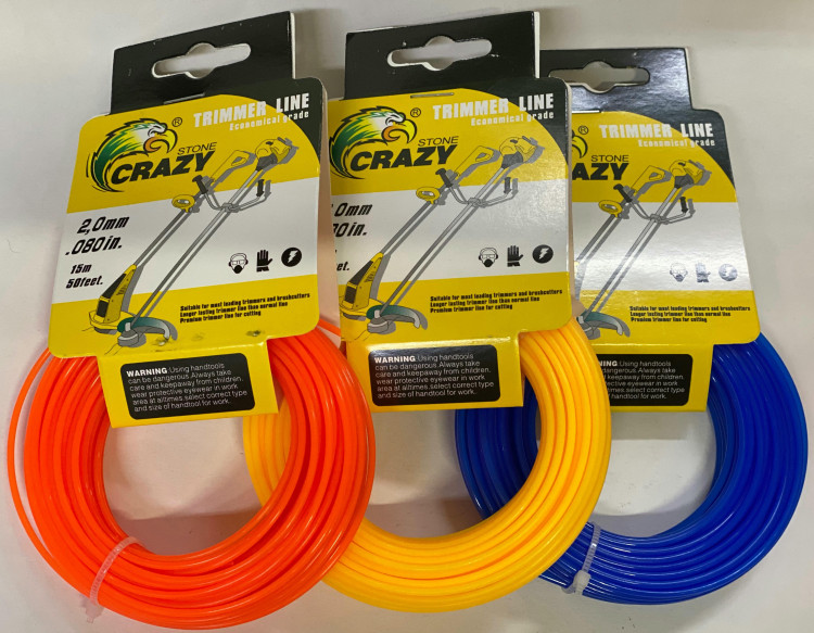 Леска триммерная 2,0мм(15м) сечение круг CRAZY