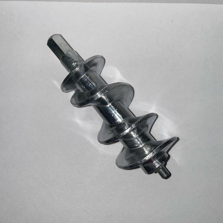 Шнек для электромясорубок SKARLETT, L-150мм, Ø53мм, хвостовик L-39мм, 6гр.-14мм, нож 10мм MRZ077