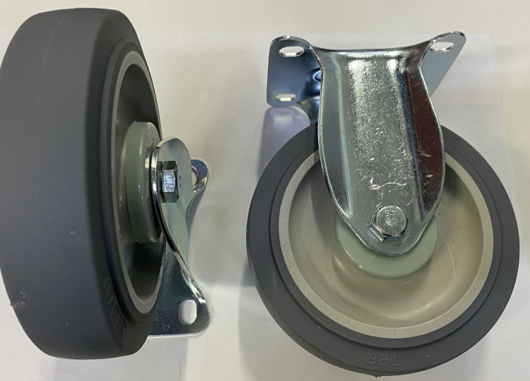 Колесо промышленное 100мм неповоротное серое с подшипником