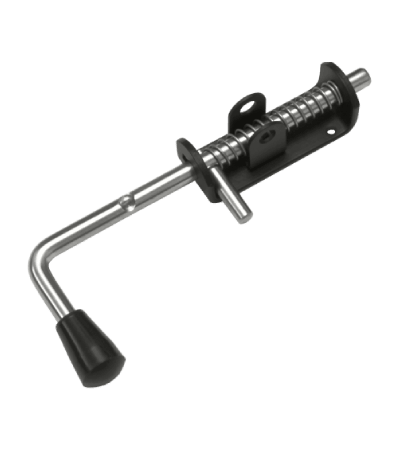 Засов "Домарт" пружинный с проушиной (110) 250мм мод.2 d-13 (черный) (10) (сжатие на закрытие)