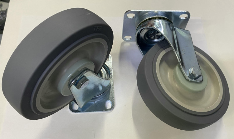 Колесо промышленное 100мм поворотное серое с подшипником