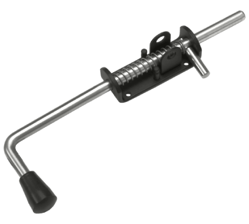 Засов &quot;Домарт&quot; пружинный с проушиной (110) 330мм d-13 (черный) (10) (сжатие на открытие)