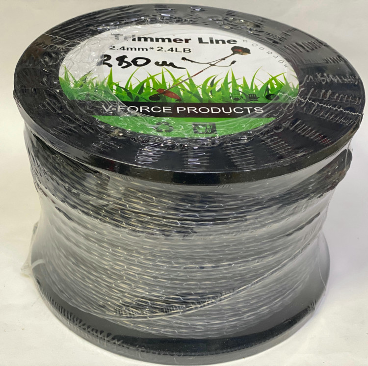 Леска триммерная 2,4мм(280) (УСИЛЕННАЯ) сечение витой квадрат FORCE HOZ