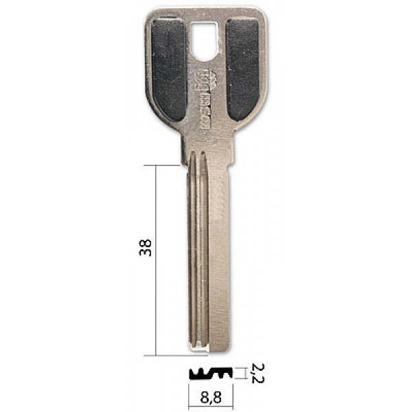 заготовка для ключа MCM правый 38 мм 2 паза