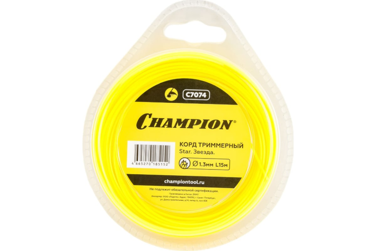 Корд трим.CHAMPION Star 1,3мм* 15м (звезда)