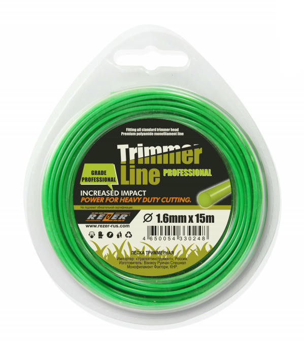 Леска триммерная 1,6мм(15м) сечение КРУГ серии PROFESSIONAL (30248)