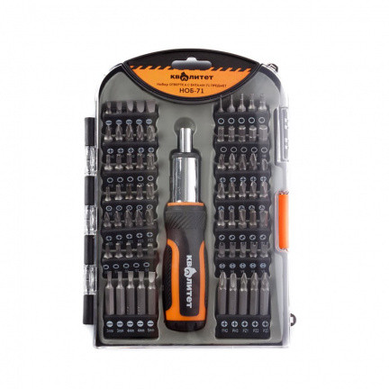 Набор отвертка с битами Квалитет &quot;Сделай сам&quot; 71 предмет НОБ-71