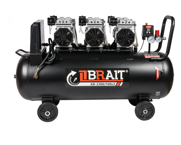 Компрессор воздушный BRAIT KВ-3300/100Х3 безмасляный