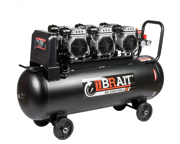 Компрессор воздушный BRAIT KВ-3300/100Х3 безмасляный