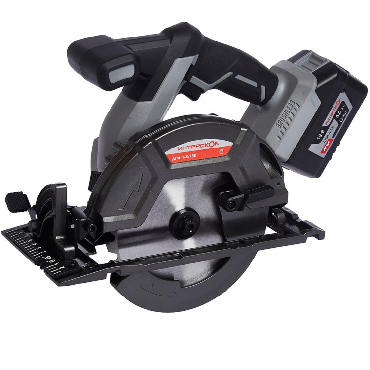 Аккумуляторная дисковая пила ИНТЕРСКОЛ ДПА-165/18В Li-ion Апи (без аккум. и Зу)