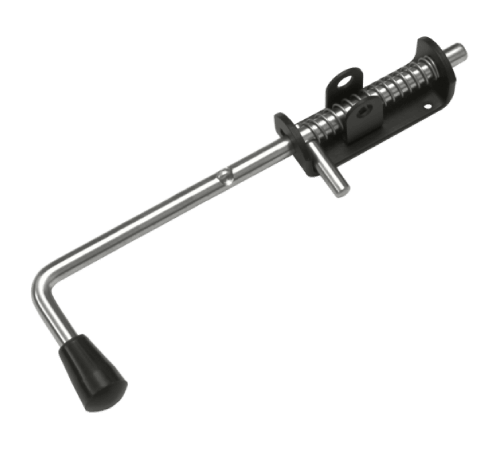 Засов &quot;Домарт&quot; пружинный с проушиной (110) 330мм мод.2 d-13 (черный) (10) (сжатие на закрытие)