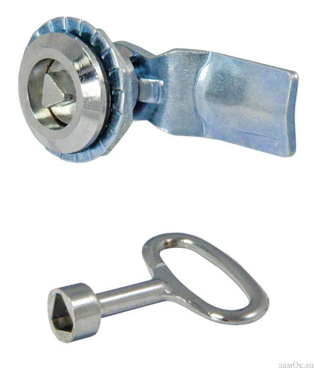 Мебельный замок 705-MS (ЗП-705ВГ) треугольный ключ