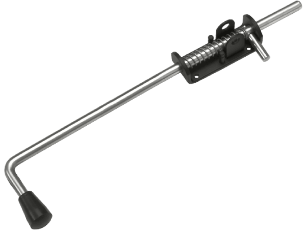 Засов &quot;Домарт&quot; пружинный с проушиной (110) 550мм d-13 (черный) (10) (сжатие на открытие)