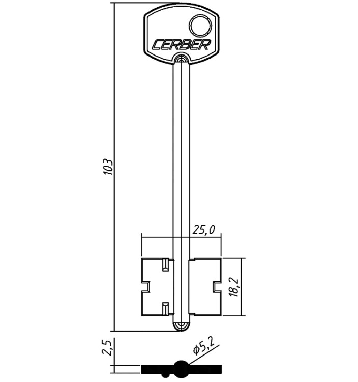 Заготовка для ключа CRE3D цербер Конаково