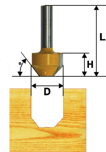 Фреза пазовая фасонная ф11,1х11мм 22° хв 8мм (46121)