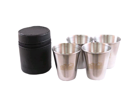 Рюмка «СЛЕДОПЫТ» 20 мл, в кожаной тубе (4 шт.)