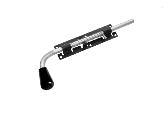 Засов "Домарт" с пружиной ЗСП-300 мод.2 d-16мм (черный) (5) (сжатие на открытие)