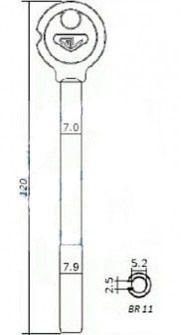 Заготовка для ключа Барьер - 1 GV