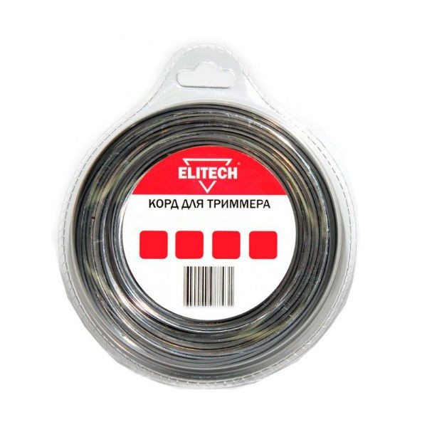 Леска 2,0мм, 15м, без кассеты, для газонокосилки, КВАДРАТ с алюминиевой стружкой