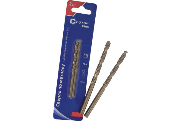 Сверла по металлу 3,3х65 мм,Cutop Profi с кобальтом 5%в упак.2 шт