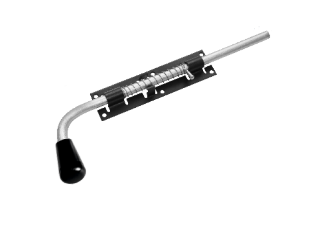 Засов "Домарт" с пружиной ЗСП-400 мод.2 d-16мм (черный) (5) (сжатие на открытие)