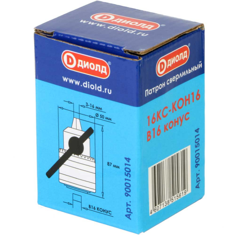 Патрон на дрель ДИОЛД 16KC-КОН16 3,0-16мм В16 кон